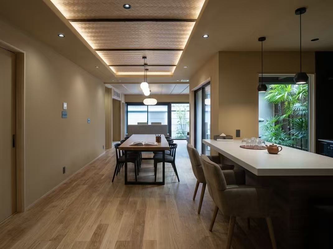 Dining space beside the garden